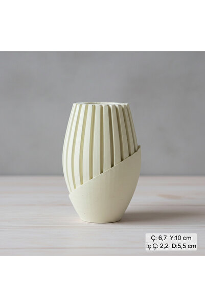 Liva Çizgili Vazo Silikon Kalip