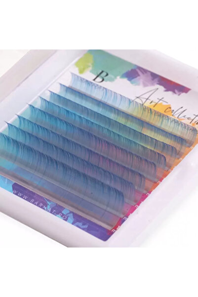 Barhat Extensii gene color Art Collection MIX 8 linii Emerald Blue, Grosime 0...