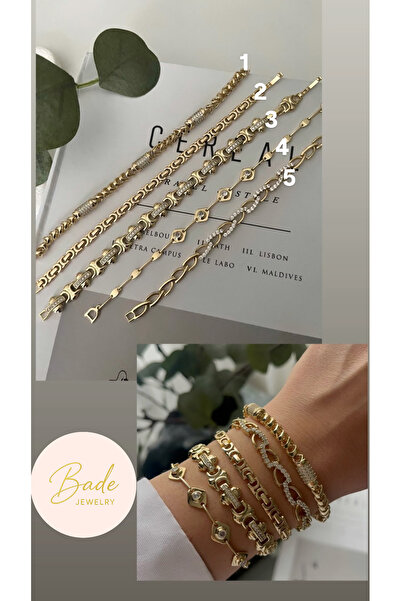 Bade Jewelry Xuping&Cm Gold 5 Ayrı Model Kararmaz Çelik Bileklik Modelleri 17...