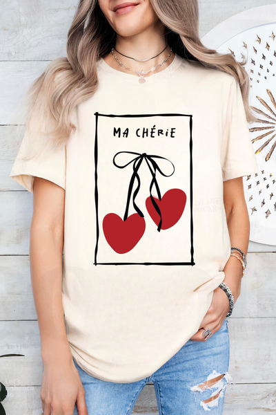 Sarah's Boutique Women's T-shirt – 100% cotton – Valentine's Day "Ma Cherie"