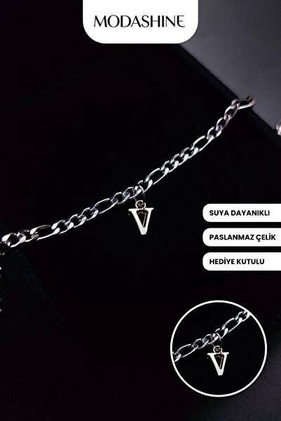 ModaShineShop سوار من الفولاذ المقاوم للصدأ على شكل حرف V