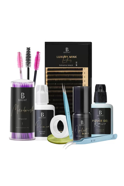 Barhat Κιτ για αρχάριους για επέκταση βλεφαρίδων, πάχος 0,12 mm, καμπυλότητα C