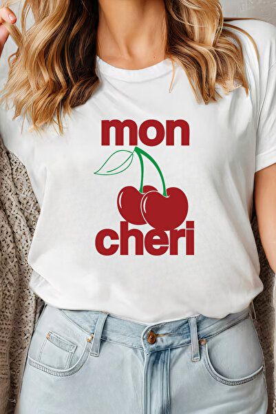 Sarah's Boutique Women's T-shirt – 100% cotton – Valentine's Day "mon cheri"