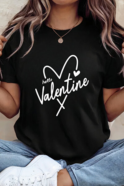 Sarah's Boutique Women's T-shirt – 100% cotton – Valentine's Day "Hello Valen...