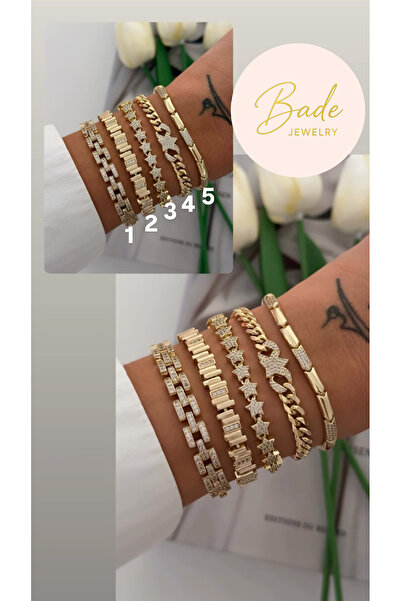 Bade Jewelry Xuping&Cm Gold 5 Ayrı Model Kararmaz Çelik Bileklik Modelleri 17...