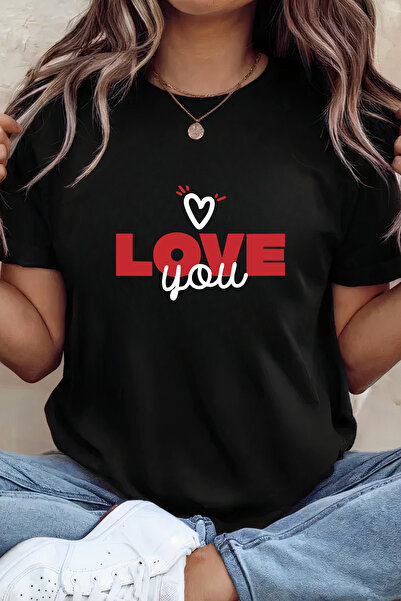 Sarah's Boutique Women's T-shirt – 100% cotton – Valentine's Day "Love You"