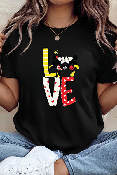 Sarah's Boutique Women's T-shirt – 100% cotton – Valentine's Day "Mickey&Minn...