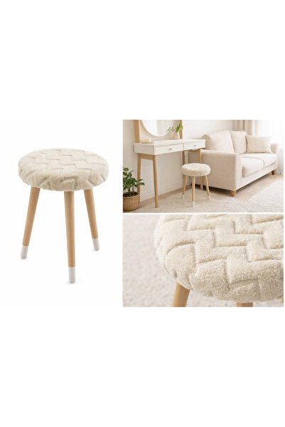 Yonga Sanat Atölyesi Ahşap Retro Ayak Dekoratif tabure