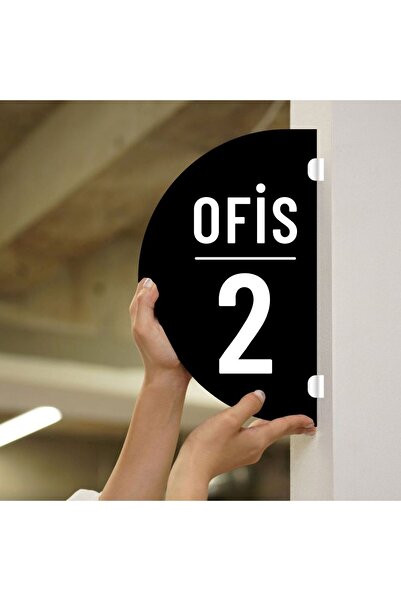 zafrakreklam Office 2 Double Sided - Side Mounted Directional Sign 18X30Cm - ...