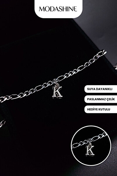 ModaShineShop سوار من الفولاذ المقاوم للصدأ على شكل حرف K