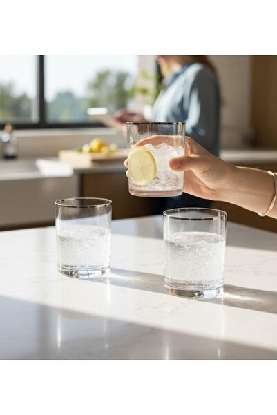 Onedekor 6-Pack Bohemia Larus Platinum Short Soft Drink Glasses 400Cc