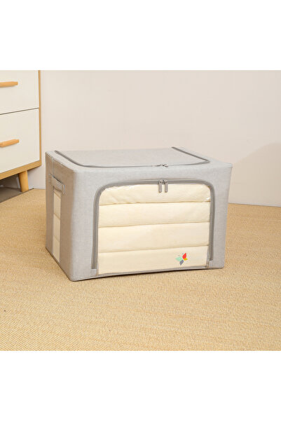 REEFI صندوق تخزين رمادي فاتح - ألياف قطنية - كبير