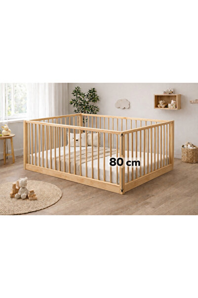 SRKYHOME CONSEPT 80 CM YUVARLAK ÇITALI BEBEK VE ÇOCUK KARYOLASI