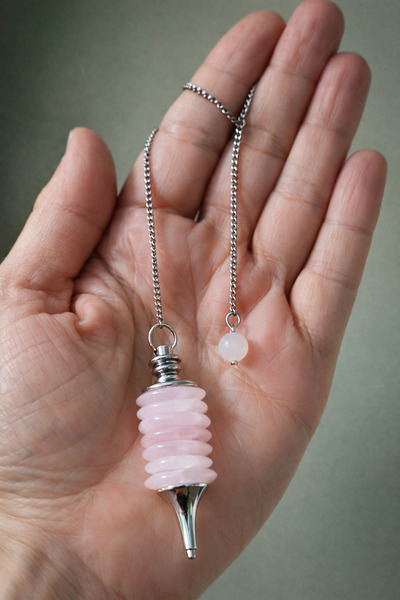 best bioenerji taş terapi Pink Quartz Large Size Pendant – (Pandül) the Silen...
