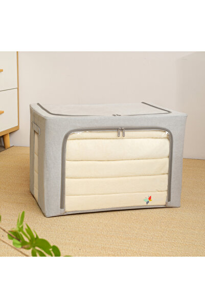 REEFI صندوق تخزين رمادي فاتح - ألياف قطنية - حجم كبير جدًا