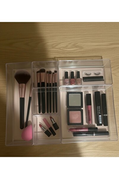 Butik Center 6-Piece Drawer Makeup Organizer Set - Transparent Acrylic Jewelr...