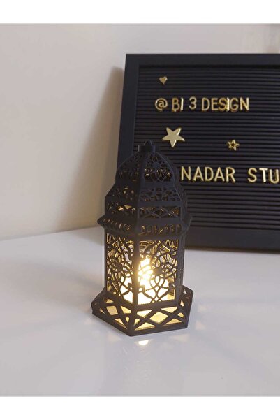 Allians Dekoratif Ramazan Feneri, Kandil Işığı, İslami Süs, Tealight Hediyeli
