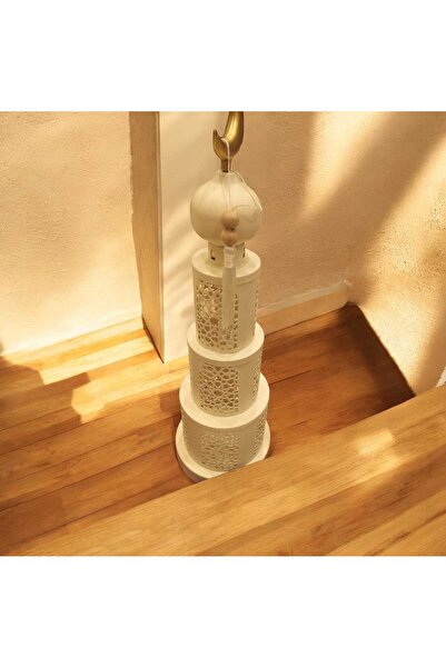 Noor A Ramadan lantern or incense burner with a white minaret design,
