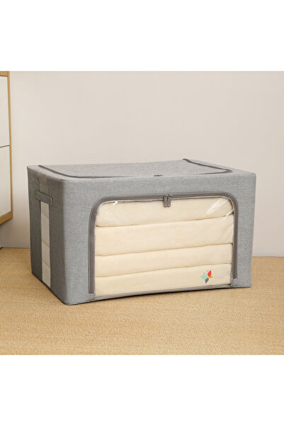 REEFI صندوق تخزين رمادي - مصنوع من ألياف القطن - حجم كبير جدًا
