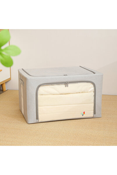 REEFI صندوق تخزين رمادي فاتح - ألياف قطنية - كبير جدًا