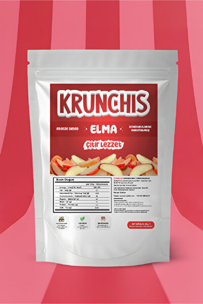 Krunchis Freeze Dried Elma Dilim (Dondurularak Kurutulmuş Meyve) - 20gr
