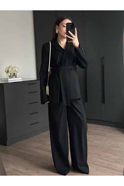 Tugen Co Belted Blazer Suit