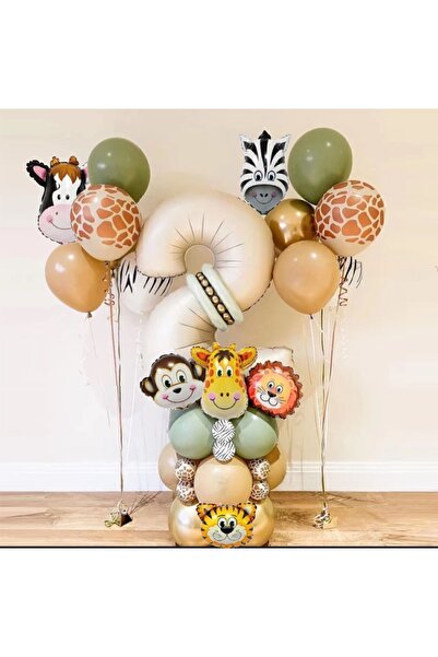 GOLDCENTER 2Years Old Mildew Green Safari Balloon Set