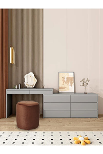 MikroEv Oturma ve Dekor Pufu|Çok Amaçlı Yuvarlak Puf| Salon & Yatak Odası Puf...