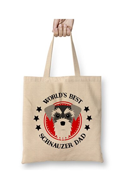 Toyaso Cea mai bună mamă de Schnauzer din lume Geantă de pânză albă pentru câ...