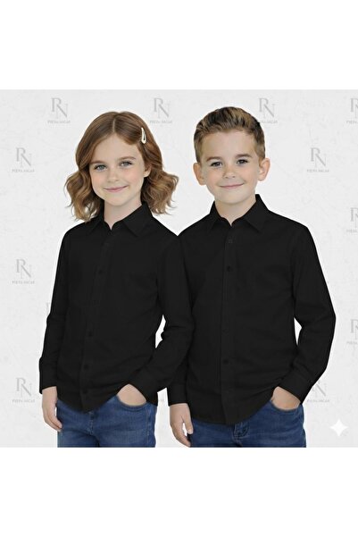 YCN TEKSTİL Детска ленена риза с дълъг ръкав – Дишаща материя, удобна кройка