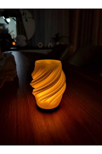 METU SHOP Dekoratif Mumluk Mini Abajur Şeklinde Led Mum Hediyeli Tealight 10 cm