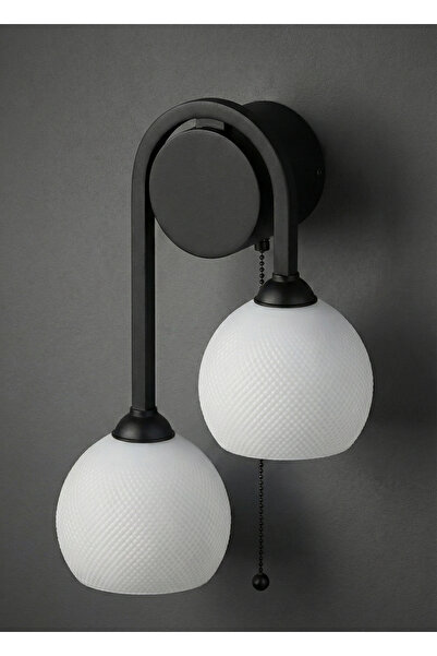 Limon 3D Desing 2-Headed Wall Sconce with Chain Switch Modern Retro Decorativ...