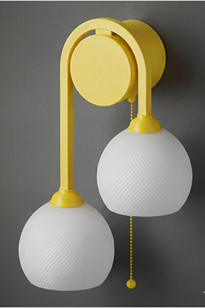 Limon 3D Desing شمعدان حائطي برأسين مع سلسلة ومفتاح، إضاءة زخرفية حديثة بتصمي...