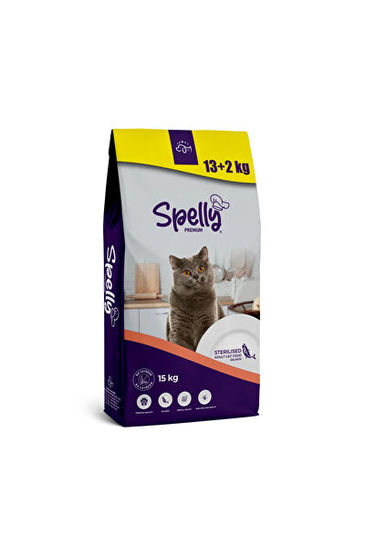SPELLY Kısırlaştırılmış Yetişkin Kedi Maması Somonlu 15 kg
