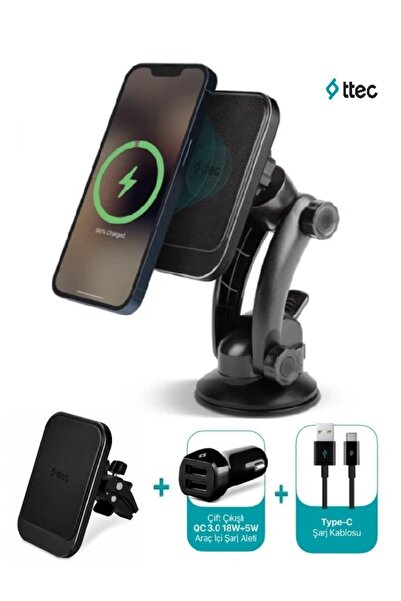 Ttec Vantuzlu Izgaralı Petek MagSafe Uyumlu Kablosuz Şarj Özellikli Mıknatısl...
