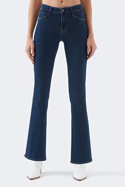 Livik Class Spanish Lycra Colorfast Dark Blue Spanish Wide Leg Jean High Wais...