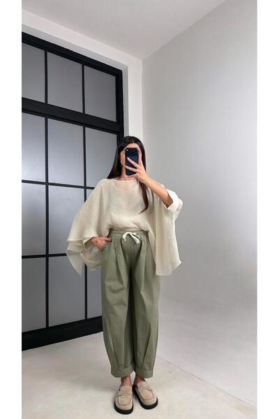 Gaus Yeşil Beli Lastikli Muadil Pantolon GAUS-01119