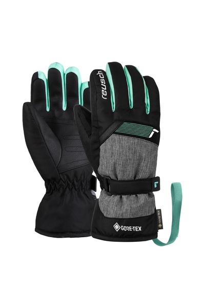 Reusch Manusi Schi Copii Flash Gore-Tex Junior Black Melange-Black-Cabbage
