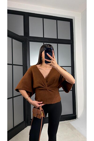 Gaus Taba Belden Oturtmalı ZR Muadil Triko Kazak GAUS-01178