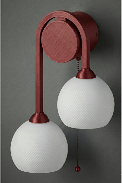 Limon 3D Desing 2-Headed Wall Sconce with Chain Switch Modern Retro Decorativ...