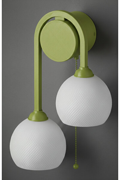 Limon 3D Desing 2-Headed Wall Sconce with Chain Switch Modern Retro Decorativ...