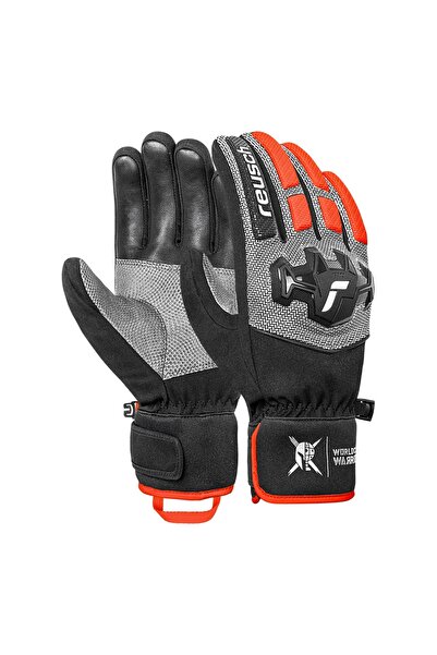 Reusch Men's Ski Gloves Worldcup Warrior R-Tex XT Black-Silver-Fluo Red