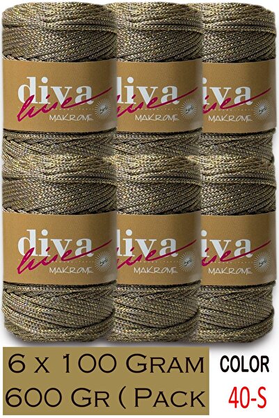 Diva İplik 2,5 mm Poliester Sa šljokicama Makrame Torba Žica (Paket od 6) 600...
