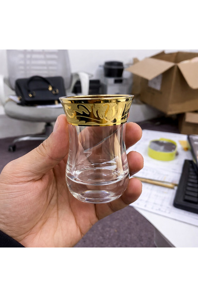 BYART Luxurious 6-piece Turkish tea set – elegant design with a touch of gold