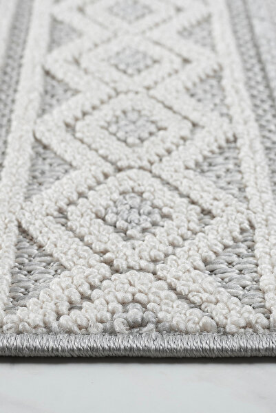 denf home Geometrik Sisal Loop Yumuşak Doku Özel Kesim Modern Salon Koridor O...