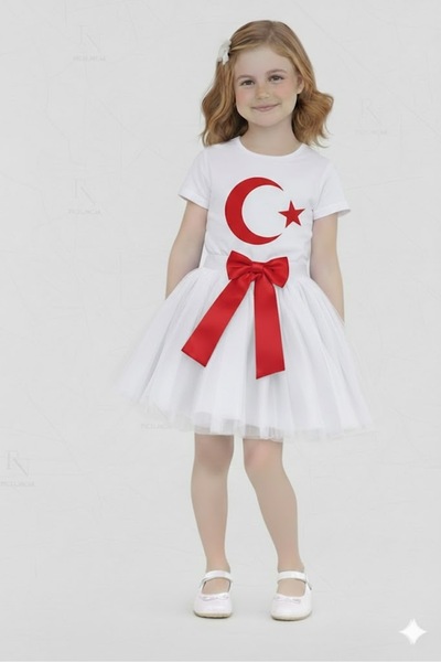 YCN TEKSTİL Set rochie tutu pentru fete cu imprimeu Ayyıldız