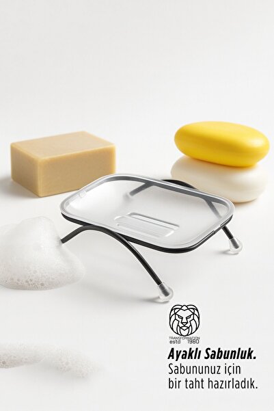 Transformacion حامل صابون قائم بذاته - مع تصريف للمياه، تصميم شفاف، 12 × 9 سم...