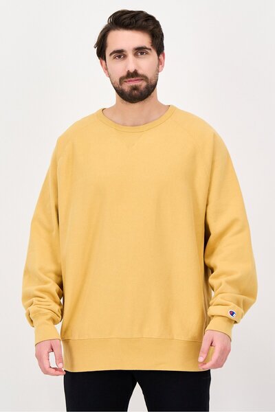 Champion Men Sportswear Fit Long Sleeve Outdoor Sweatshirt, Mustard