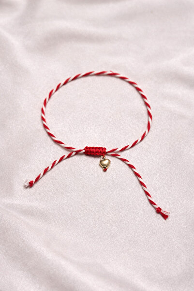 Femenino Gold Kalp Boncuklu Marteniçka Bileklik Kartlı