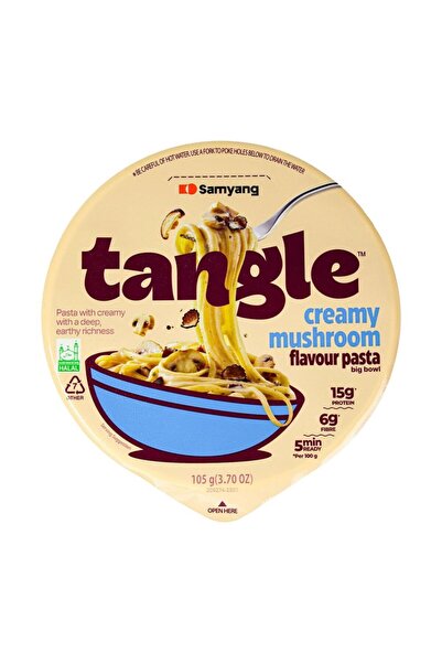 SAMYANG Tangle Creamy Mushroom Büyük bir kase kremalı mantarlı Noodle (vejeta...